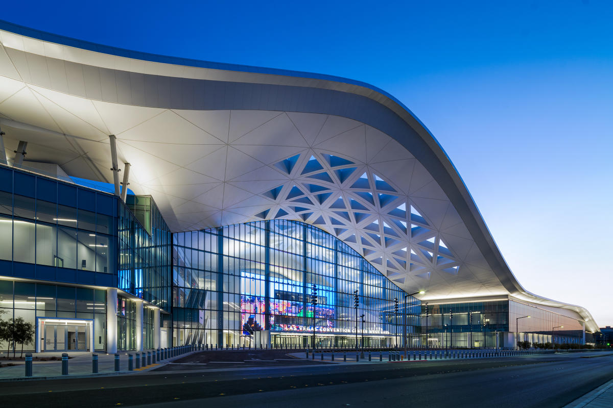 Las Vegas Convention Center West Hall at dusk