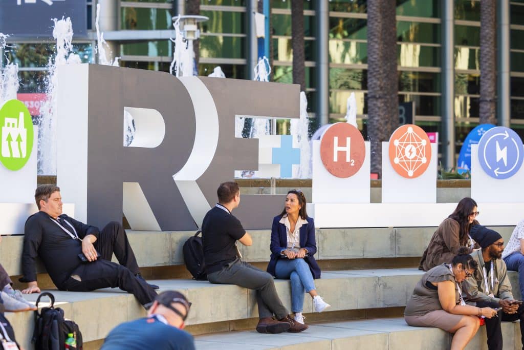 RE+ conference signage and letters